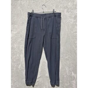 Athleta Jogger Pants Women's M Dark Gray Ribbed Side Drawstring Waist Athleisure